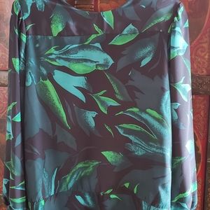 Vintage Tropical Print Blouse